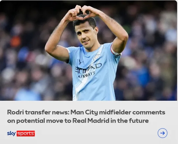 罗德里或重返西甲 拉什福德或重返曼联 欧洲足坛